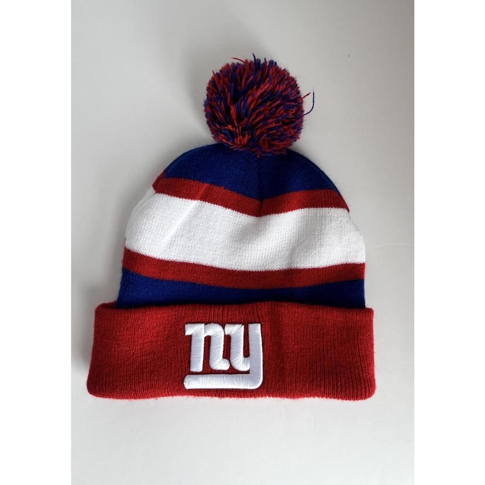 New York Giants Bud Light Knitted Red White and Blue Pom Hat Beanie Toque OS